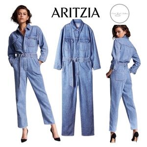 NWT: Denim Forum’s Margot Denim Boiler Suit, Size XS